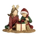 Décoration de Noël Enfants Rouge Vert 14x9x11 cm