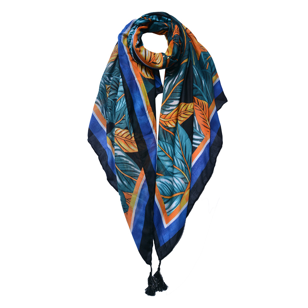 Echarpe femmes Impirmée Orange, Vert, Bleu 90x180 cm