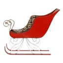 Weihnachtsdeko Schlitten Rot Goldfarbig 37x16x31 cm