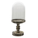 Cloche en Verre Transparent, Gris Ø 21x49 cm