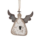 Décoration pendentif Ange Marron Blanc 10x2x10 cm