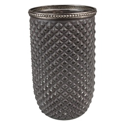 [6GL3971] Glass Tea Light Houder Grey Ø 10x17 cm