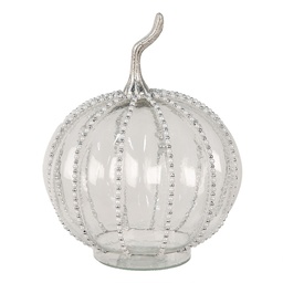 [6GL4544M] Décoration Citrouille Transparent Ø 15x19 cm