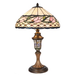 [5LL-5774] Lampada parete Tiffany Beige, Rosa Ø 40x60 cm E27/max 2x60W