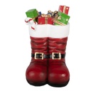 Decoration Boots Santa Claus with LED Red White 22x22x32 cm