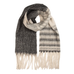[JZSC0852] Foulard Femme Gris Blanc 50x180 cm