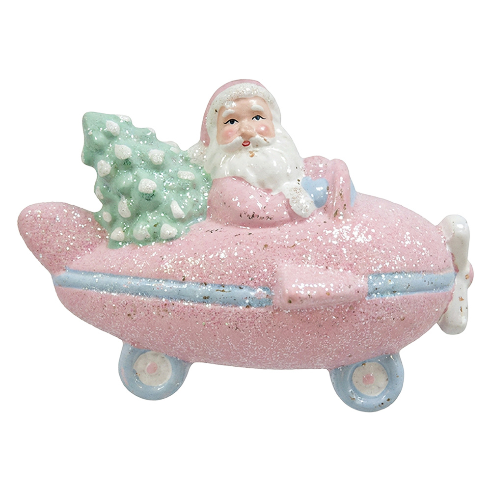 Christmas Bauble Pink Blue 11x6x9 cm