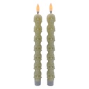 Candela con LED set 2 Beige Ø 3x25 cm / 2xAAA