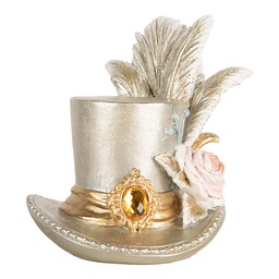 [6PR5639] Decorazione Capello Color argento 13x11x13 cm
