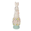 Décoration Lapin Blanc Rose 12x11x34 cm
