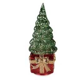 [6GL5480] Décoration de Noël Sapin de Noël avec LED Vert Rouge 13x13x30 cm / 3xAA