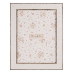 [2F1265S] Picture Frame White Brown 14x2x19 cm / 10x15 cm