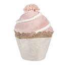 Decoration Cupcake Pink Beige Ø 11x16 cm
