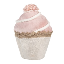 [65924] Dekoration Cupcake Rosa Beige Ø 11x16 cm