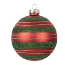 Christmas Bauble Red Green Ø 8x8 cm