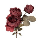 Rami Artificiali Decorativi con fiori Rosso Verde 12x15x52 cm