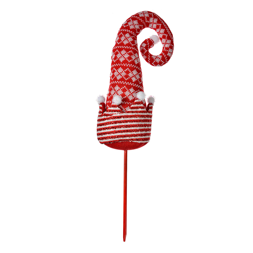 Decoration Christmas Elf hat Red White 17x7x54 cm