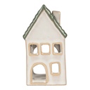 Portacandele Natale Casette Grigio Verde 7x7x13 cm