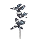 Décoration Branche avec papillons Noir Bleu 10x10x65 cm
