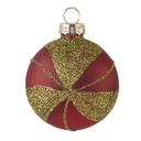 Boule de Noël Or Rouge 6x3x7 cm