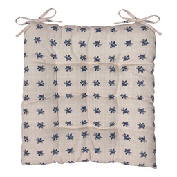 [KG029.011] Galette de Chaise Beige Bleu 40x40x4 cm