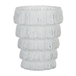 [6GL2954] Glass Tea Light Houder White Ø 9x11 cm