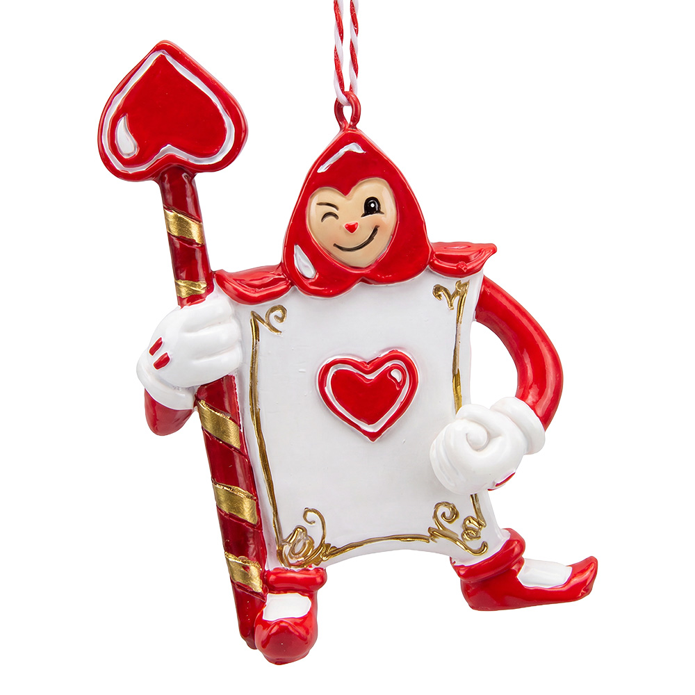 Dekoration Anhänger Spielkarte Weiß Rot 6x2x9 cm