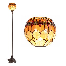 [5LL-5316] Lampada da Terra Tiffany Marrone, Giallo Ø 27x184 cm E27/max 1x60W