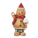 Décoration bonhomme de pain dépice Marron Rouge 5x4x9 cm