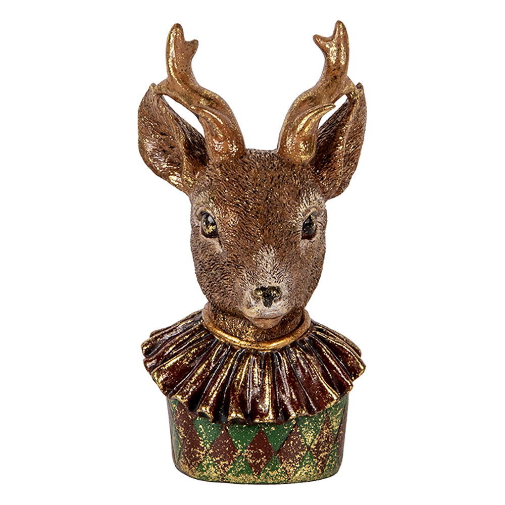Decoratie buste hert 13x11x22 cm