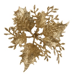 [65784] Décoration de Noël Fleur Couleur or Ø 11x3 cm