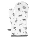 Oven Mitt Grey, White 18x30 cm