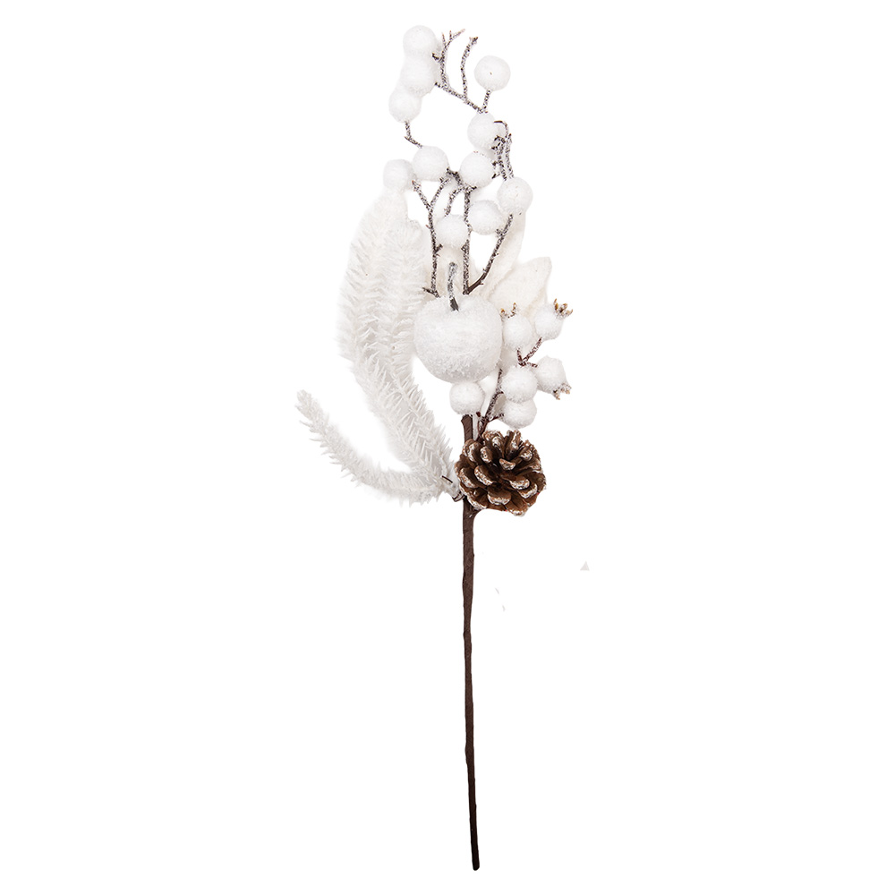 Weihnachtsdeko Ast Weiß Braun 9x7x45 cm