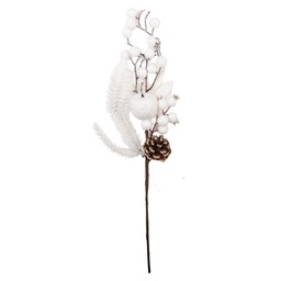 [66672] Rami Artificiali Decorazione Natale Bianco Marrone 9x7x45 cm