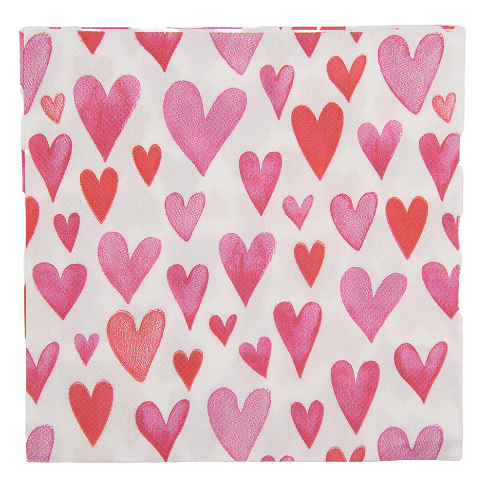 Tovaglioli di carta Bianco Rosa 33x33 cm (20)