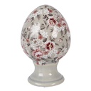 Decoration Egg on base Grey Pink Ø 9x14 cm