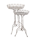 Scabello per Piante Bianco Marrone (2) Ø 52x84/ Ø 42x66 cm