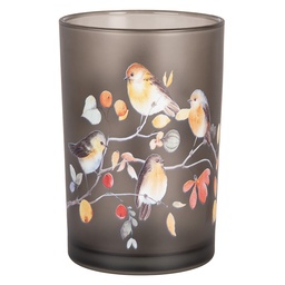 [6GL4955] Photophore Gris Orange Ø 12x18 cm