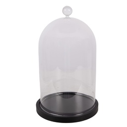 [6GL5399] Cloche en Verre Transparent Noir Ø 14x24 cm