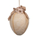 Decorative Hanger Egg Beige White Ø 20x28 cm