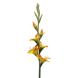 [5PL0330O] Branche décorative avec fleurs Orange Vert 92 cm