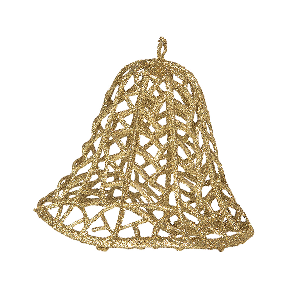 Dekoration Anhänger Klingel Goldfarbig Ø 11x11 cm