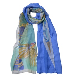 Juleeze Printed Scarf 50x160 cm Blue Synthetic