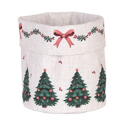 [TCH50] Brotkörbchen Beige Grün Rot Ø 15x16 cm