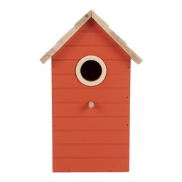 [6H2442] Vogelhaus Rot Braun 15x10x22 cm