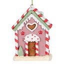 Décoration pendante d'un maison Rose Blanc 6x4x8 cm