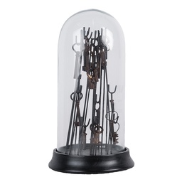 [65463] Cloche de verre avec décoration Ø 18x36 cm