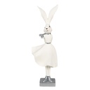 Image de décoration Lapin Blanc argent 13x11x37 cm