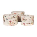 Hutschachtel 3er Set Beige Ø 24x16 / Ø 22x15 / Ø 21x13 cm