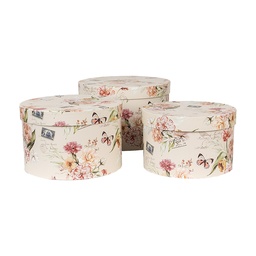 [66005] Set cappelliera da 3 Beige Ø 24x16 / Ø 22x15 / Ø 21x13 cm
